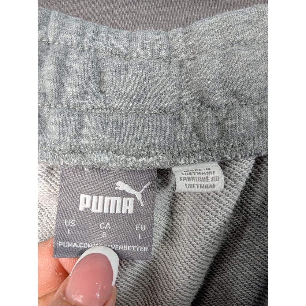 Puma Mens Gray French Terry Logo Tape Athletic Shorts Size L SKU - Picture 3 of 7